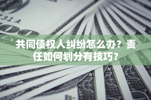 武汉共同债权人纠纷怎么办？责任如何划分有技巧？