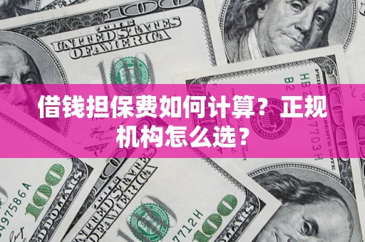 武汉借钱担保费如何计算？正规机构怎么选？
