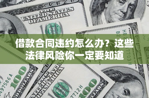武汉借款合同违约怎么办？这些法律风险你一定要知道
