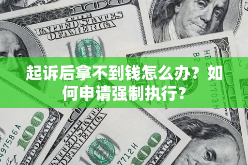 武汉起诉后拿不到钱怎么办？如何申请强制执行？