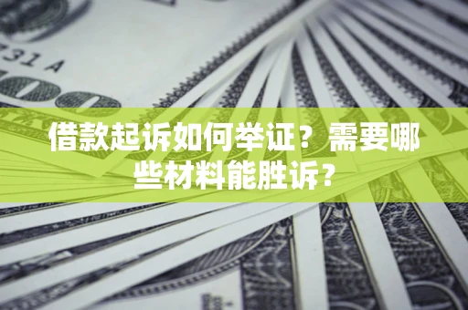 武汉借款起诉如何举证？需要哪些材料能胜诉？