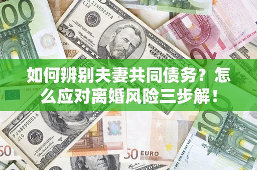 武汉如何辨别夫妻共同债务？怎么应对离婚风险三步解！