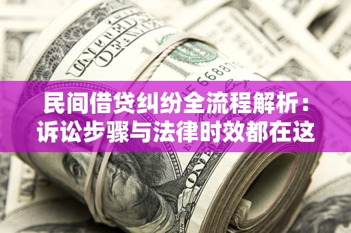 武汉民间借贷纠纷全流程解析：诉讼步骤与法律时效都在这儿了